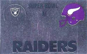1989 Panini Stickers (UK) - Super Bowls #H Super Bowl XI Front