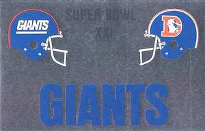 1989 Panini Stickers (UK) - Super Bowls #O Super Bowl XXI Front