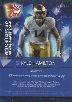 2021 Wild Card Alumination NIL - Splintered Blue #ANSP-7 Kyle Hamilton Back
