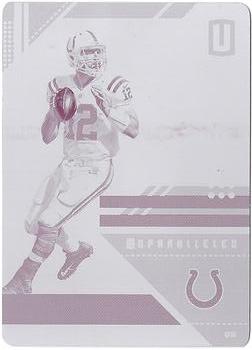 2019 Panini Plates & Patches - 2018 Panini Unparalleled Printing Plates Magenta #85 Andrew Luck Front