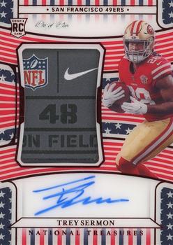 2021 Panini National Treasures - Rookie Patch Autographs Stars and Stripes Red Laundry Tag #179 Trey Sermon Front