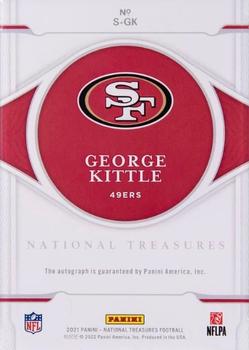 2021 Panini National Treasures - Signatures Holo Gold #S-GK George Kittle Back