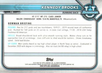 2021-22 Bowman University - Chrome Pink #18 Kennedy Brooks Back