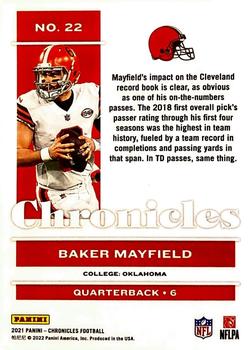 2021 Panini Chronicles #22 Baker Mayfield Back