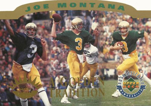 1995 Upper Deck Authenticated Joe Montana A Golden Tradition #NNO Joe Montana Front