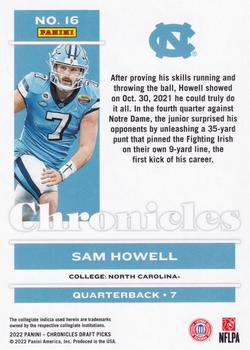 2022 Panini Chronicles Draft Picks #16 Sam Howell Back