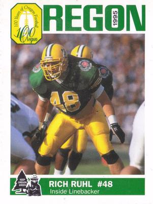 1995 Oregon Ducks Smokey #NNO Rich Ruhl Front