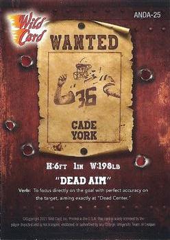 2021 Wild Card Alumination NIL - Dead Aim Gold Foil Lettering / Red #ANDA-25 Cade York Back