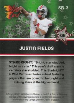 2021 Wild Card Alumination - Starbright Red Star Chase Green #SB-3 Justin Fields Back
