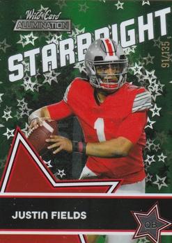 2021 Wild Card Alumination - Starbright Red Star Chase Green #SB-3 Justin Fields Front