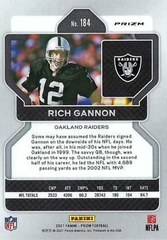 2021 Panini Prizm - Red Ice #184 Rich Gannon Back