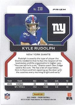 2021 Panini Prizm - Red White and Blue #230 Kyle Rudolph Back