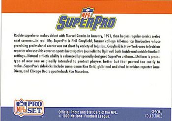 1990 Pro Set - Special Collectible: SuperPro #NNO SuperPro Back