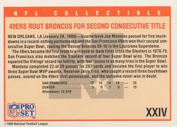 1990 Pro Set - Super Bowl XXIV NFL Collectible #XXIV Super Bowl XXIV Back