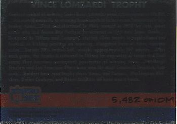 1990 Pro Set - Vince Lombardi Trophy Collector Edition Hologram #NNO Vince Lombardi Trophy Back