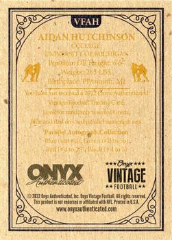 2022 Onyx Vintage #VFAH Aidan Hutchinson Back