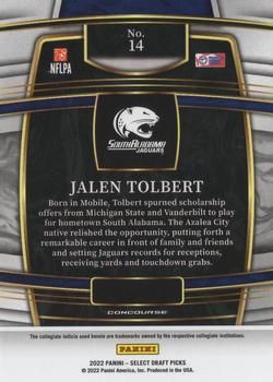 2022 Panini Select Draft Picks #14 Jalen Tolbert Back