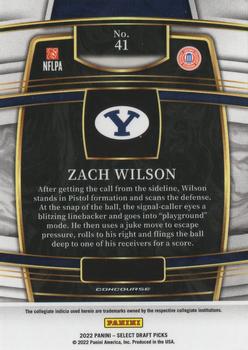 2022 Panini Select Draft Picks #41 Zach Wilson Back