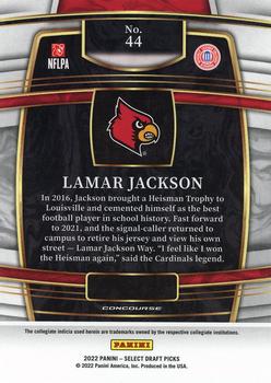 2022 Panini Select Draft Picks #44 Lamar Jackson Back