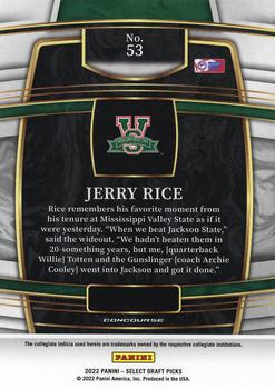 2022 Panini Select Draft Picks #53 Jerry Rice Back