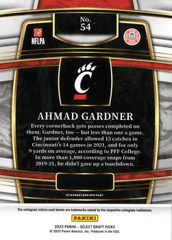 2022 Panini Select Draft Picks #54 Ahmad Gardner Back