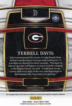 2022 Panini Select Draft Picks #57 Terrell Davis Back