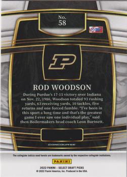 2022 Panini Select Draft Picks #58 Rod Woodson Back