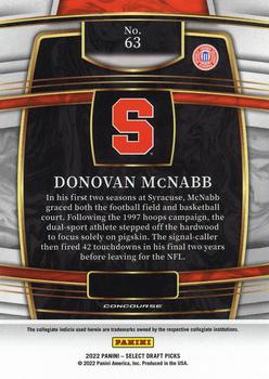2022 Panini Select Draft Picks #63 Donovan McNabb Back