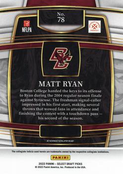 2022 Panini Select Draft Picks #78 Matt Ryan Back