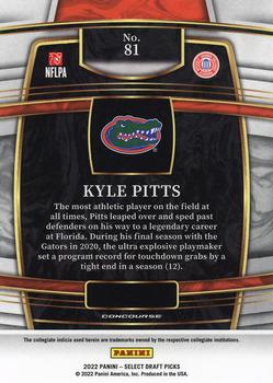 2022 Panini Select Draft Picks #81 Kyle Pitts Back