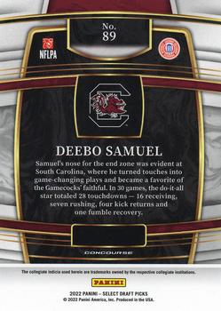 2022 Panini Select Draft Picks #89 Deebo Samuel Back