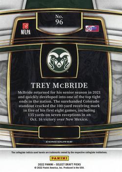 2022 Panini Select Draft Picks #96 Trey McBride Back