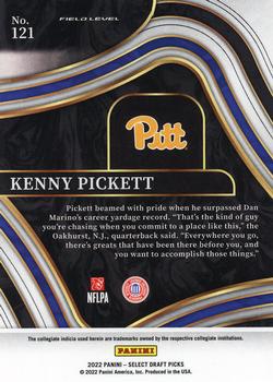 2022 Panini Select Draft Picks #121 Kenny Pickett Back
