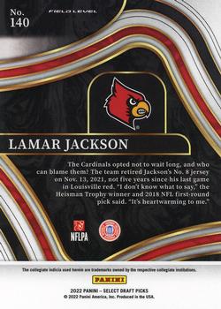 2022 Panini Select Draft Picks #140 Lamar Jackson Back