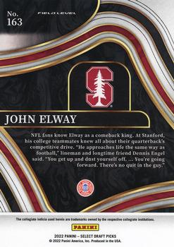 2022 Panini Select Draft Picks #163 John Elway Back