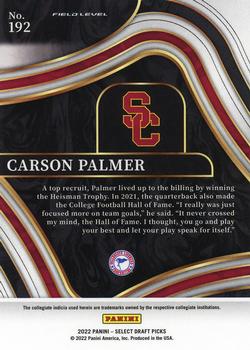 2022 Panini Select Draft Picks #192 Carson Palmer Back