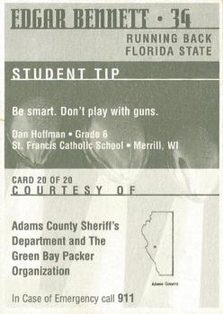 1997 Green Bay Packers Police - Adams County Sheriff's Department #20 Edgar Bennett Back