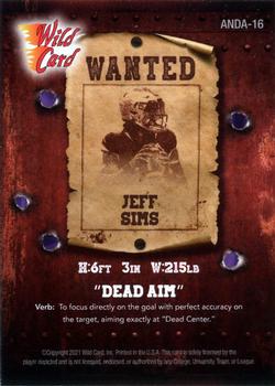 2021 Wild Card Alumination NIL - Dead Aim Gold Foil Lettering / Purple #ANDA-16 Jeff Sims Back