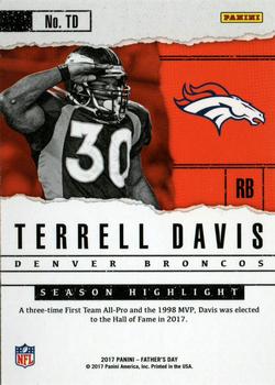 2017 Panini Father's Day - Expansion Cracked Ice #TD Terrell Davis Back