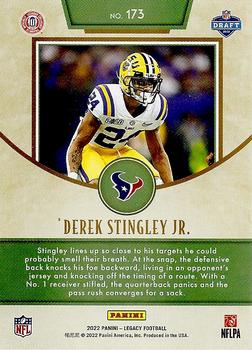 2022 Panini Legacy #173 Derek Stingley Jr. Back