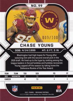 2021 Panini Obsidian - Electric Etch Purple #99 Chase Young Back