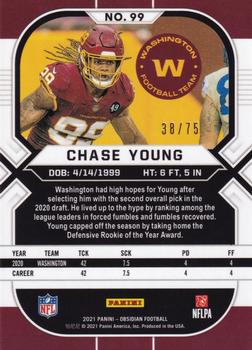 2021 Panini Obsidian - Electric Etch Orange #99 Chase Young Back