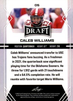 2022 Leaf Draft #05 Caleb Williams Back