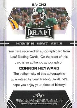 2022 Leaf Draft - Autographs #BA-CH2 Connor Heyward Back