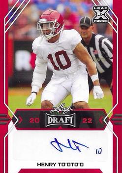 2022 Leaf Draft - Autographs Red #BA-HT1 Henry To'oTo'o Front