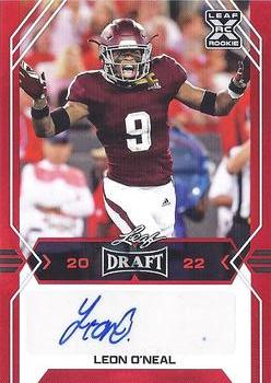 2022 Leaf Draft - Autographs Red #BA-LO1 Leon O'Neal Front