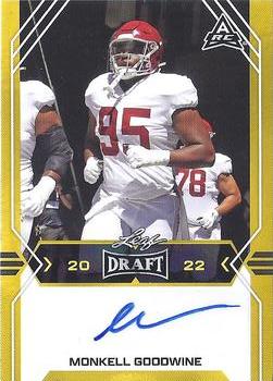 2022 Leaf Draft - Autographs Gold #BA-MG2 Monkell Goodwine Front