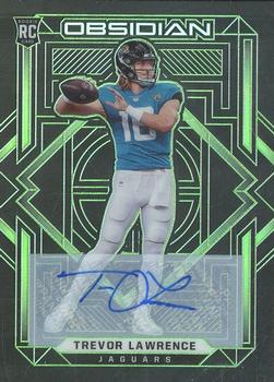 2021 Panini Obsidian - Rookie Autos Electric Etch Green #101 Trevor Lawrence Front