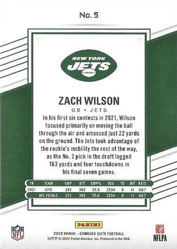 2022 Donruss Elite #5 Zach Wilson Back