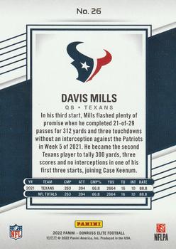 2022 Donruss Elite #26 Davis Mills Back